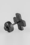 Parts of Four Plus Earring Series Collection Handmade Cross Earrings PS4-1035-2-KA+DIA-0 12mm Black Silver+Diamond PPOF23